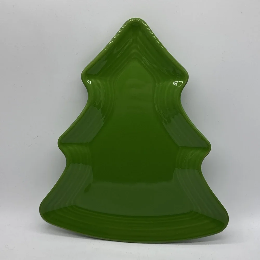 Fiestaware Shamrock Christree Shaped Plate Retired HTF Rare #3